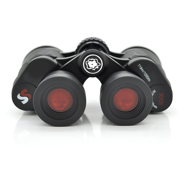Мощный бинокль для наблюдения Sport Optics 50x50-10 кратное увеличение 119m/1000m водонепроницаемый, прорезиненный Черный - изображение 5