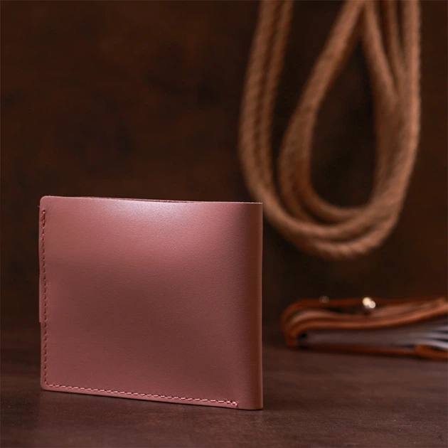 Гаманець Shvigel leather-16446 Рожевий - Фото 7 Гаманець Shvigel leather-16446 Рожевий - зображення 7