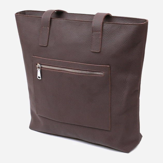 Сумка шопер жіноча шкіряна Shvigel leather-16363 Коричнева - Фото 2 Сумка шопер жіноча шкіряна Shvigel leather-16363 Коричнева - изображение 2