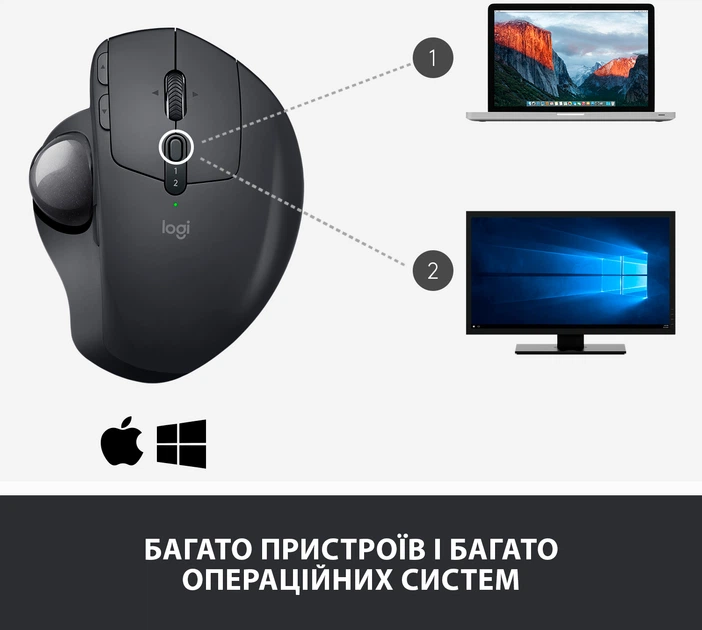 Миша Logitech MX Ergo Bluetooth Graphite (910-005179) - Фото 11 Миша Logitech MX Ergo Bluetooth Graphite (910-005179) - зображення 11