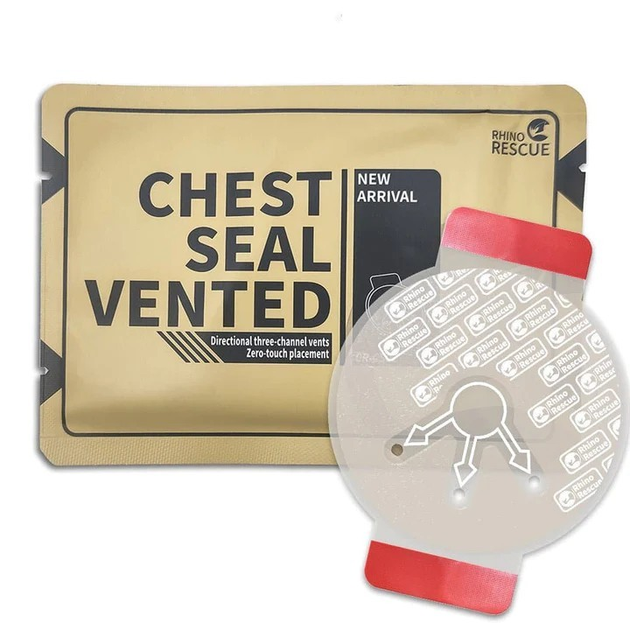 Вентильований оклюзійний клапан Rhino Rescue Chest Seal 6 inch - зображення 1