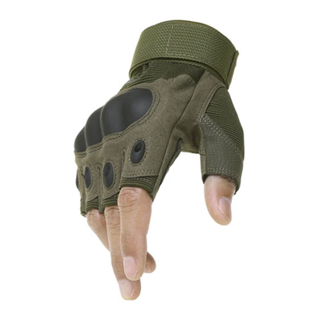 Тактические перчатки беспалые Oakley олива размер L (11688) - изображение 1