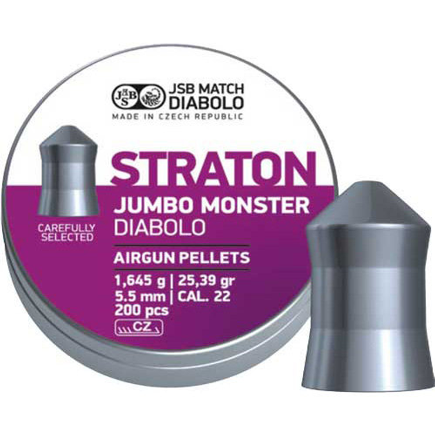 Кулі пневматичні JSB Monster Straton 5,51 мм 1,645 г 200 шт/уп (546289-200) - зображення 1
