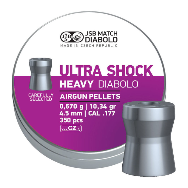 Пули пневматические JSB Heavy Ultra Shock 4,5 мм 0,67 г 350 шт/уп (546268-350) - изображение 1