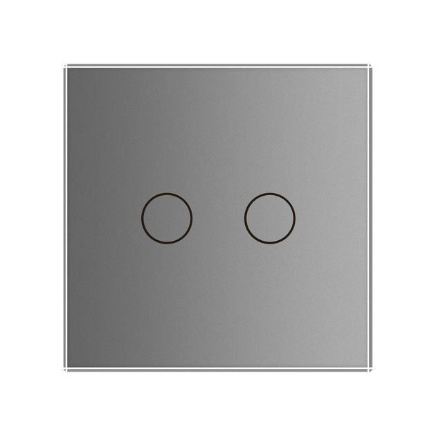 Бесшумный сенсорный проходной выключатель 2 сенсора Livolo серый стекло ...