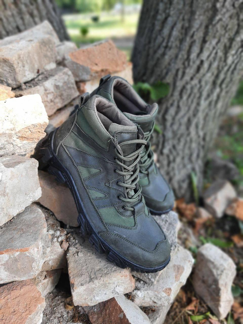 Тактичні зручні чоловічі черевики темно-зелені розмір 39 - зображення 1