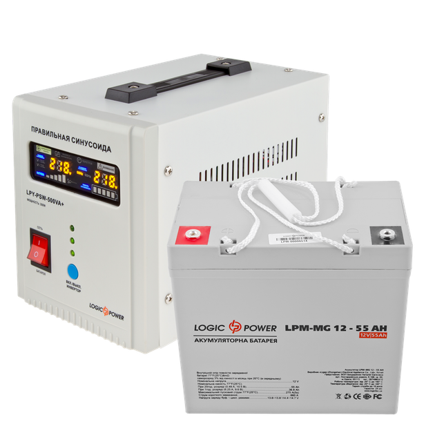 Комплект резервного питания для котла LP (LogicPower) ИБП + мультигелевая батарея (UPS 500 + АКБ MG 720W) - изображение 3