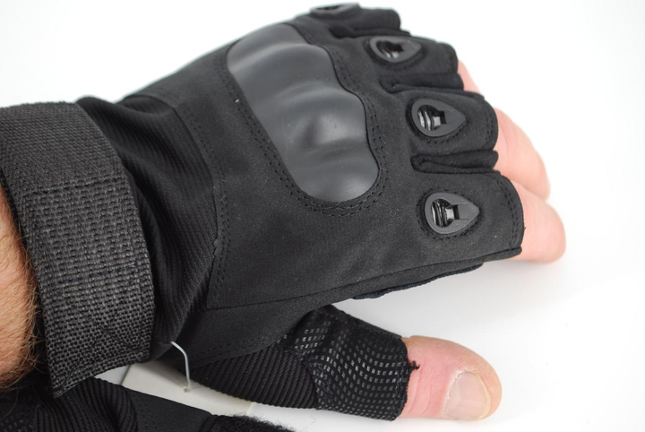 Тактичні рукавички без пальців 9064_M_Black - зображення 1