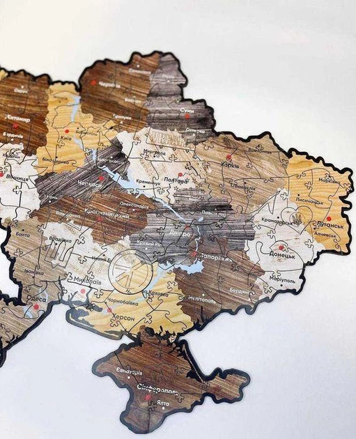 Фигурный деревянный пазл "Мапа Украины" PuzzleOk 122 элементы 4818 - изображение 3