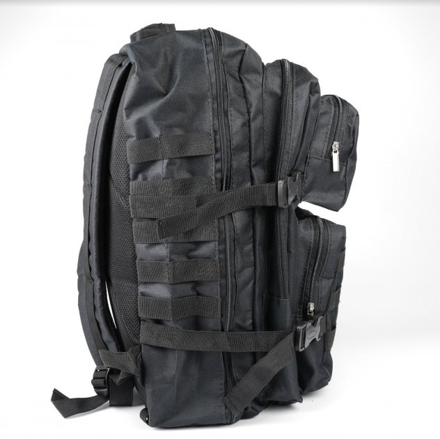Рюкзак тактический 40 литров объем, мужской военный рюкзак 40л, водоотталкивающий оксфорд Черный (KS2133243535) - изображение 2