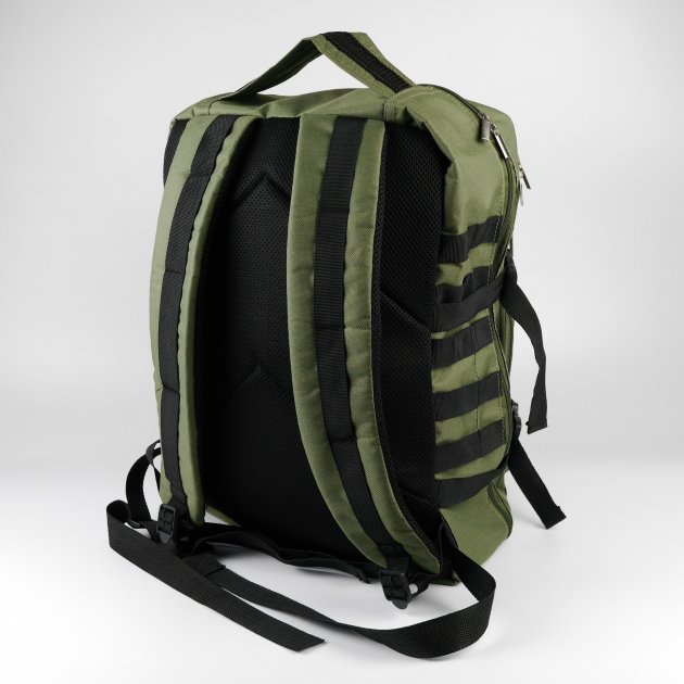 Рюкзак тактичний 40 літрів об'єм для ЗСУ, чоловічий штурмовий військовий рюкзак 40л, водовідштовхувальний оксфорд Хакі - зображення 2
