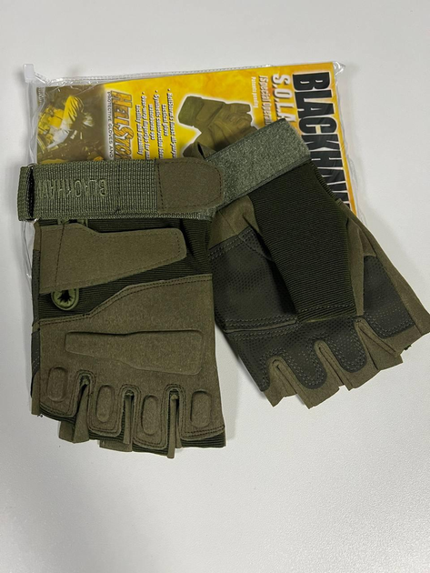 Тактичні рукавиці без кісточок M-PACK L Олива - зображення 1