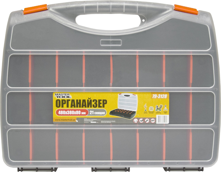 Органайзер з ручкою Mastertool 19" 480х380х80 мм 24 секції (79-3128) - зображення 1