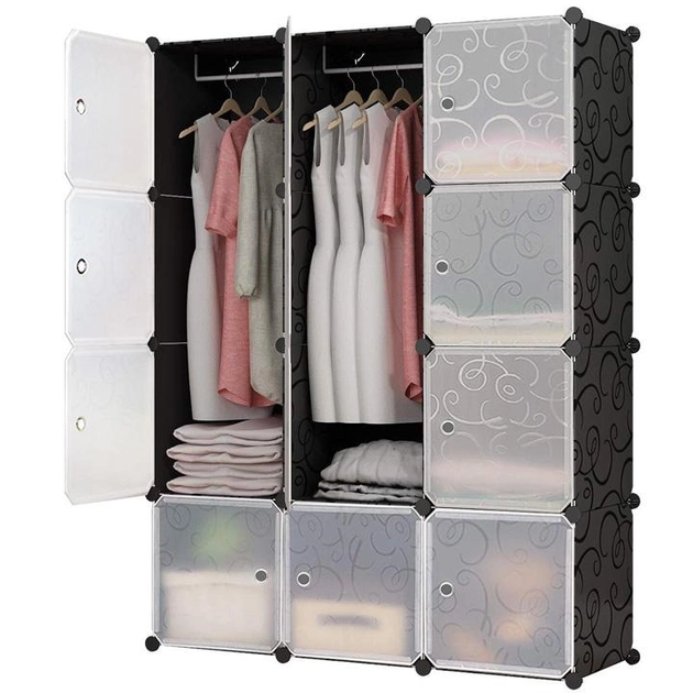 Пластиковый складной шкаф Storage Cube Cabinet «МР 312-62» Черный - изображение 3
