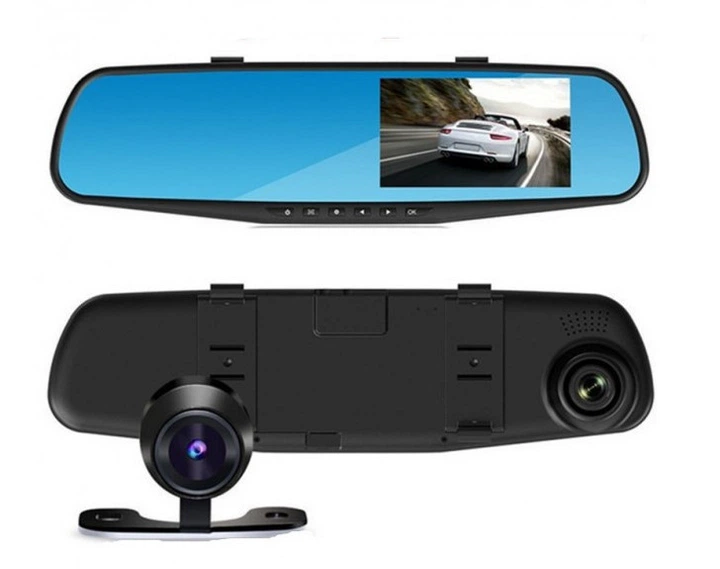 Автомобильное зеркало видеорегистратор для машины на 2 камеры VEHICLE BLACKBOX DVR 1080p камерой заднего вида. - Фото 9 Автомобильное зеркало видеорегистратор для машины на 2 камеры VEHICLE BLACKBOX DVR 1080p камерой заднего вида. - изображение 9