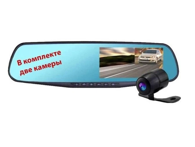 Автомобильное зеркало видеорегистратор для машины на 2 камеры VEHICLE BLACKBOX DVR 1080p камерой заднего вида. - Фото 6 Автомобильное зеркало видеорегистратор для машины на 2 камеры VEHICLE BLACKBOX DVR 1080p камерой заднего вида. - изображение 6
