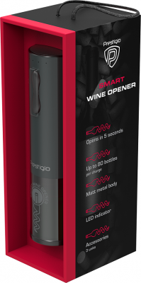 Розумний штопор Prestigio Bolsena Smart Wine Opener Black (PWO101BK_EN) - Фото 7 Розумний штопор Prestigio Bolsena Smart Wine Opener Black (PWO101BK_EN) - зображення 7