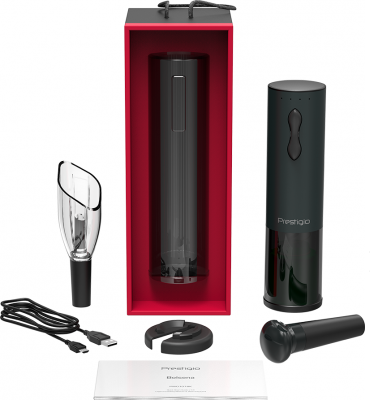 Розумний штопор Prestigio Bolsena Smart Wine Opener Black (PWO101BK_EN) - Фото 9 Розумний штопор Prestigio Bolsena Smart Wine Opener Black (PWO101BK_EN) - зображення 9