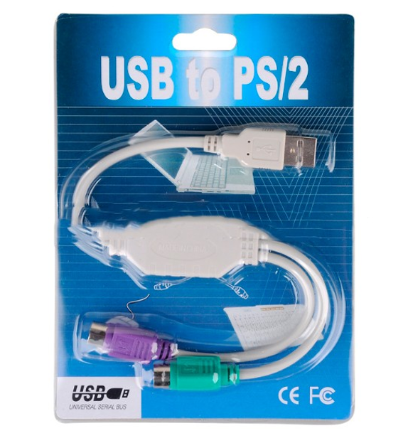 Переходник USB PS/2 (m) - USB A(f), зеленый – купить в Ситилинк | 