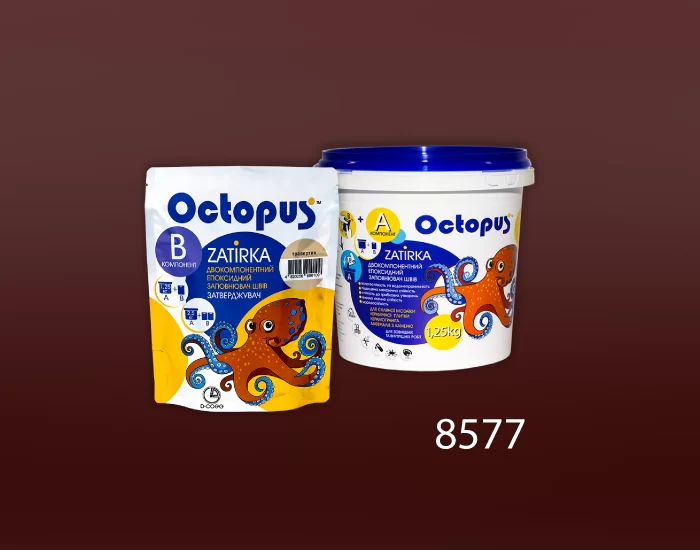 Затирка для плитки Octopus Zatirka 8577 эпоксидная 1,25 кг - Фото 2 Затирка для плитки Octopus Zatirka 8577 эпоксидная 1,25 кг - изображение 2
