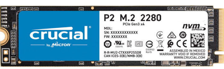 SSD диск Crucial P2 NVMe 250GB M.2 PCIe 3.0 x4 3D NAND QLC (CT250P2SSD8 ...