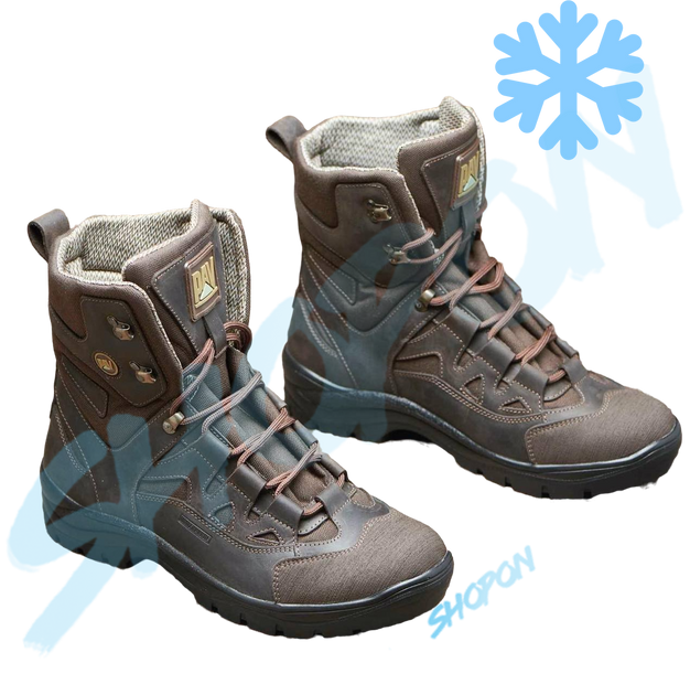 Берці зимові черевики тактичні чоловічі, туфлі тактичні чоловічі берці зимові, натуральна шкіра, розмір 36, Bounce ar. SF-UJ-2136, колір коричневий - зображення 2