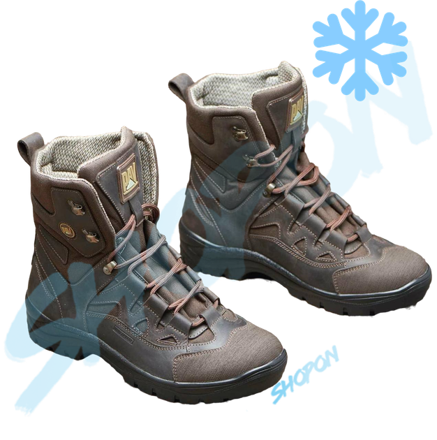 Берці зимові черевики тактичні чоловічі, туфлі тактичні чоловічі берці зимові, натуральна шкіра, розмір 39, Bounce ar. SF-UJ-2139, колір коричневий - зображення 2