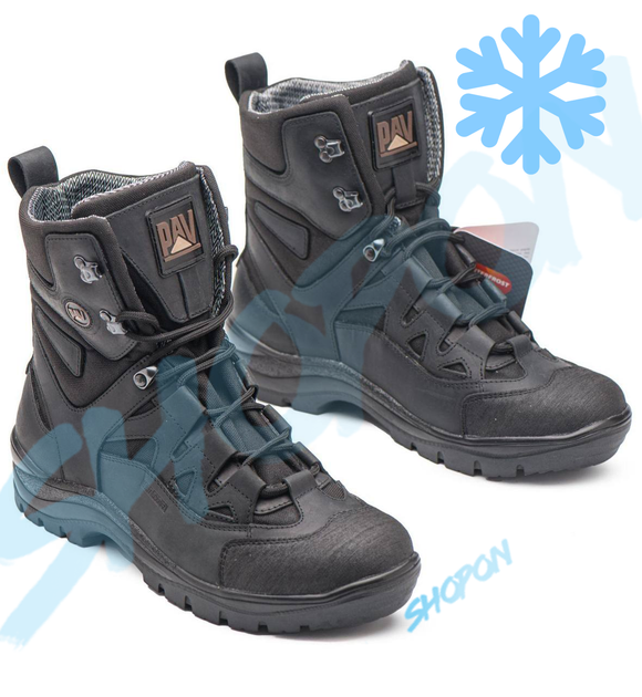 Берці зимові черевики тактичні чоловічі, туфлі тактичні чоловічі берці зимові, натуральна шкіра, розмір 41, Bounce ar. YU-UL-2041, колір чорний - зображення 1