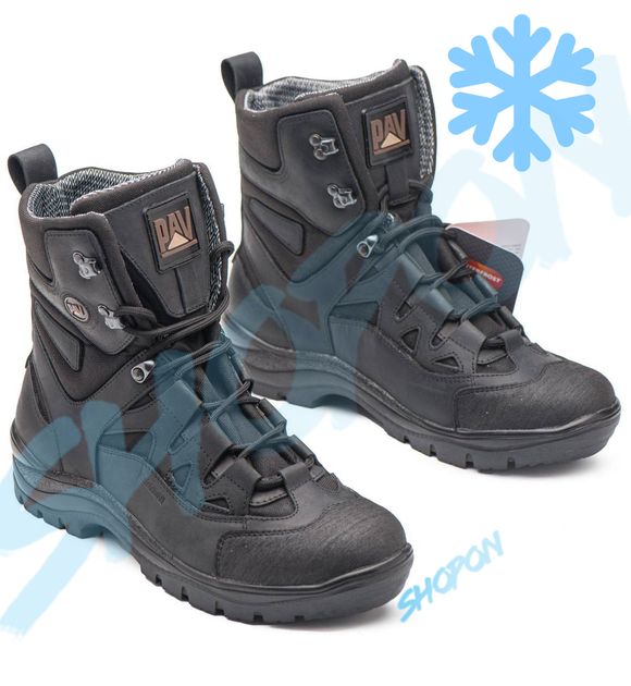 Берці зимові черевики тактичні чоловічі, туфлі тактичні чоловічі берці зимові, натуральна шкіра, розмір 36, Bounce ar. YU-UL-2036, колір чорний - зображення 1