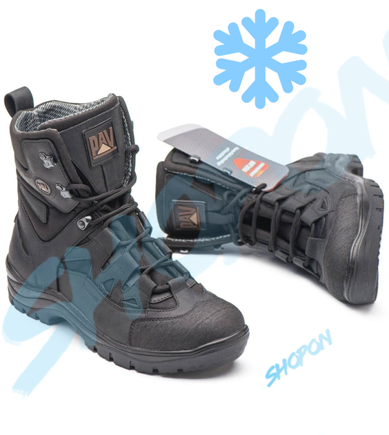 Берці зимові черевики тактичні чоловічі, туфлі тактичні чоловічі берці зимові, натуральна шкіра, розмір 39, Bounce ar. YU-UL-2039, колір чорний - зображення 2