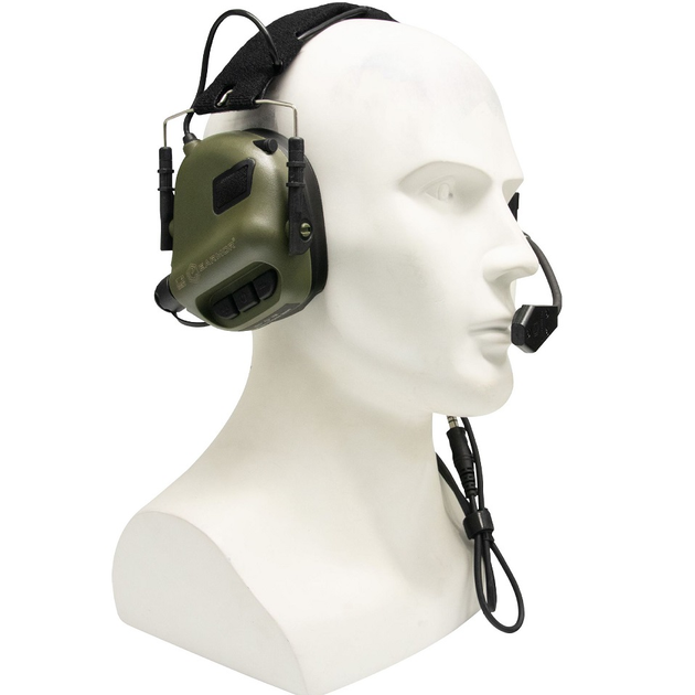 Тактичні активні навушники Earmor M32 mod3 для стрільби, захисні з мікрофоном від Оpsmen - Зелені - зображення 2