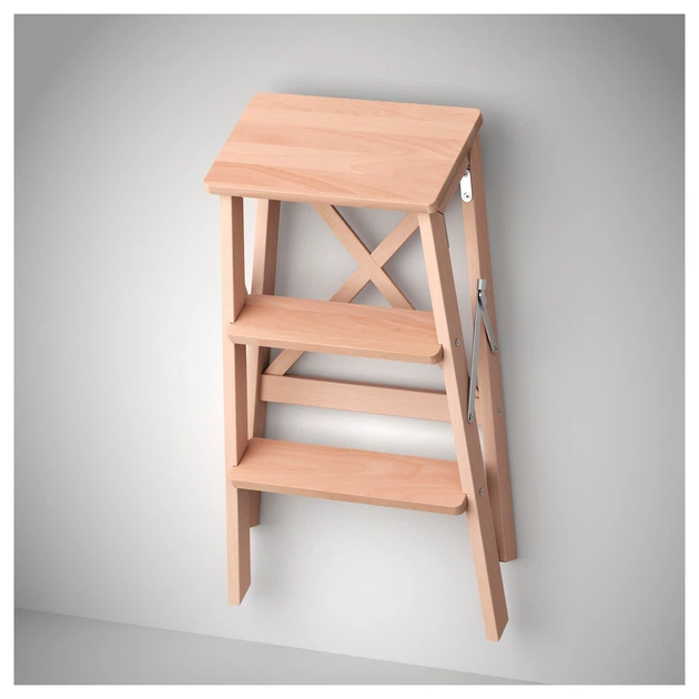 Стремянка IKEA BEKVAM 3 ступеньки бук (901.904.11) - Фото 2 Стремянка IKEA BEKVAM 3 ступеньки бук (901.904.11) - изображение 2