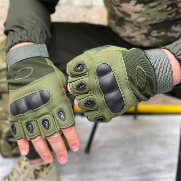 Тактичні рукавички безпалі Schwarz&Mayer рукавички тактичні безпалі зелені M разміру - зображення 1
