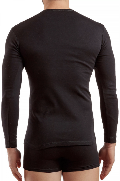 Чорний утеплений лонгслів Enrico Coveri ET1204 Nero 52(XL) Чорний - зображення 2