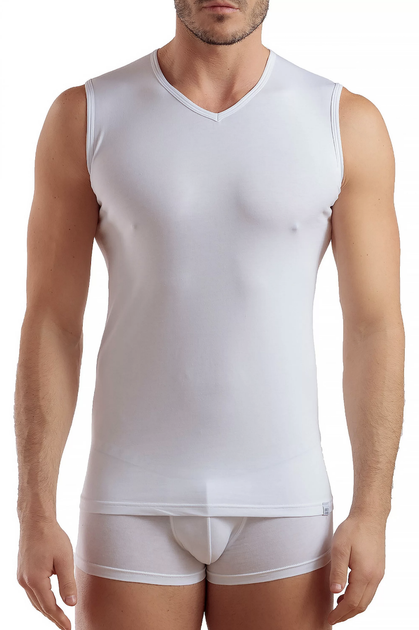 Белая майка мужская Enrico Coveri ET1003 Bianco 48(M) Белый - Фото 1 Белая майка мужская Enrico Coveri ET1003 Bianco 48(M) Белый - изображение 1
