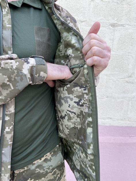 Військова тактична куртка Софт Шелл Хакі Піксель 58 (4XL) - зображення 2