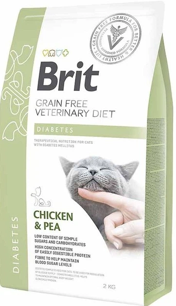 Сухой корм для кошек взрослых Brit VetDiets при диабете и гипергликемии c курицой и горохом 2 кг (8595602528523) - Фото 1 Сухой корм для кошек взрослых Brit VetDiets при диабете и гипергликемии c курицой и горохом 2 кг (8595602528523) - изображение 1