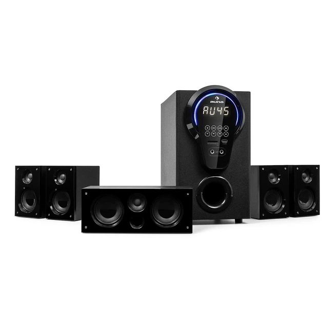Акустична система Auna Area 525 DG 5.1 (10036135) 125Вт RMS BT USB SD AUX - Фото 2 Акустична система Auna Area 525 DG 5.1 (10036135) 125Вт RMS BT USB SD AUX - зображення 2