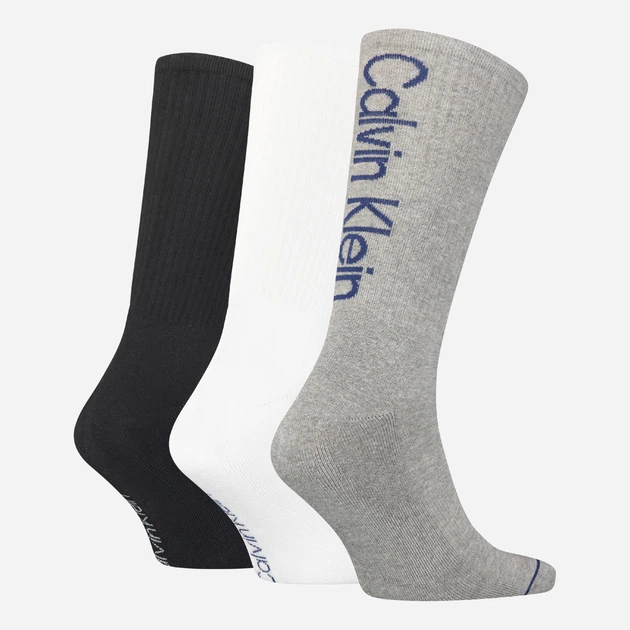 Набор мужских носков высоких хлопковых Calvin Klein Jeans So3p Athleisure 7012187250-039 One Size 3 пары коттон Mid Grey (8720245219648) - изображение 2