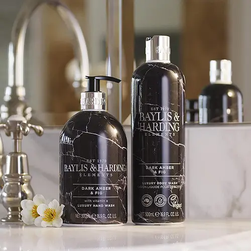 Парфюмированный гель для душа Baylis & Harding Elements Dark Amber & Fig Luxury Body Wash 500 мл - изображение 4