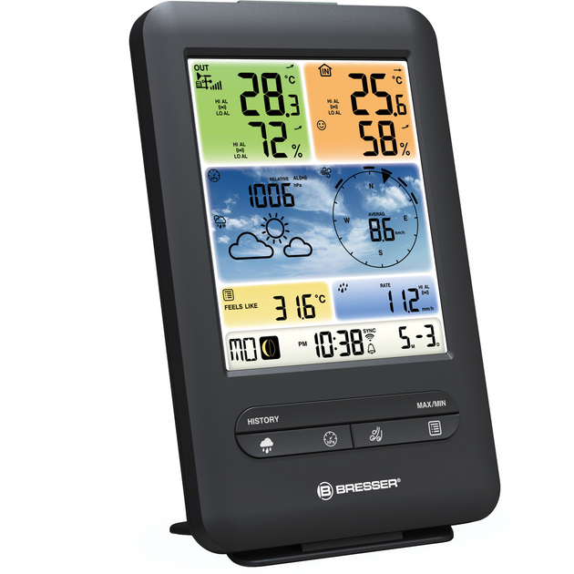 Метеостанція Bresser Weather Center 5-in-1 V WIFI Professional colour (7002585) - изображение 6