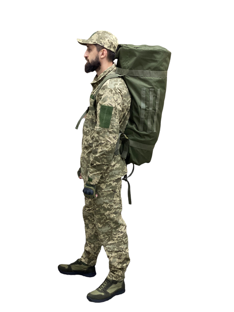 Армейский военный баул ВСУ 85 л Олива, тактическая транспортная сумка-баул - изображение 2