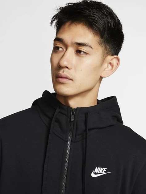 Толстовка на флисе, на молнии мужская Nike M Nsw Club Hoodie Fz Ft BV2648-010 2XL Черная (193147703986) - Фото 5 Толстовка на флисе, на молнии мужская Nike M Nsw Club Hoodie Fz Ft BV2648-010 2XL Черная (193147703986) - изображение 5