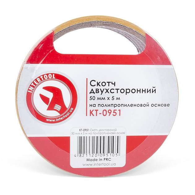 Скотч двухсторонний 50 мм*5 м на полипропиленовой основе INTERTOOL KT ...
