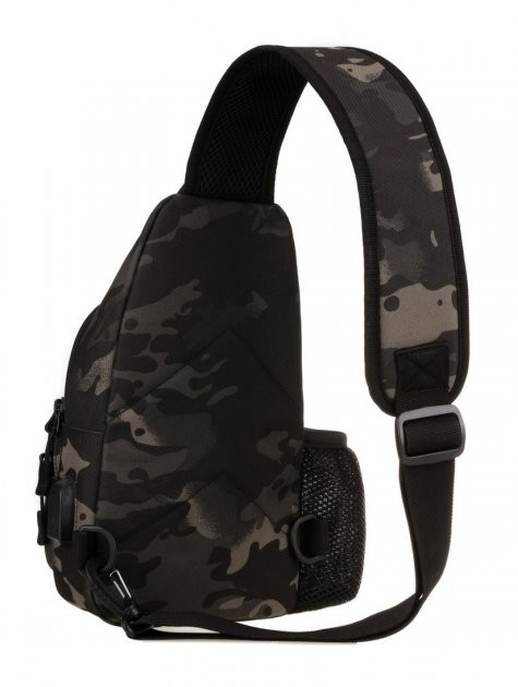 Армійська нагрудна сумка рюкзак з портом USB Захисник 128-BC чорний камуфляж - зображення 2