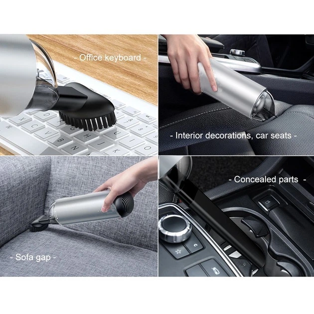 Автомобільний пилосос Baseus Capsule Cordless Vacuum Cleaner |65W, 21min, 4000Pa| Silver ручний акумуляторний - зображення 6