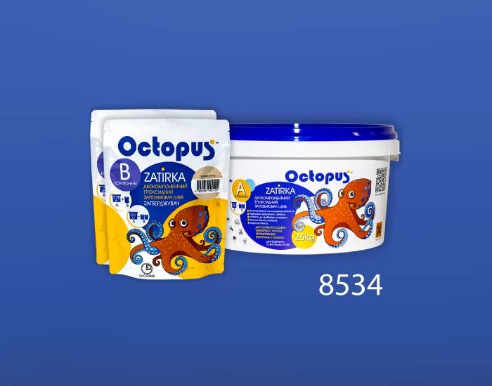 Фуга для плитки і мозаїки Octopus Zatirka колір 8534 епоксидна 2,5 кг - зображення 2