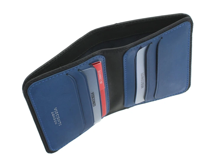 Кошелек мужской кожаный Visconti VSL34 Lank c RFID Black-Cobalt - Фото 3 Кошелек мужской кожаный Visconti VSL34 Lank c RFID Black-Cobalt - изображение 3