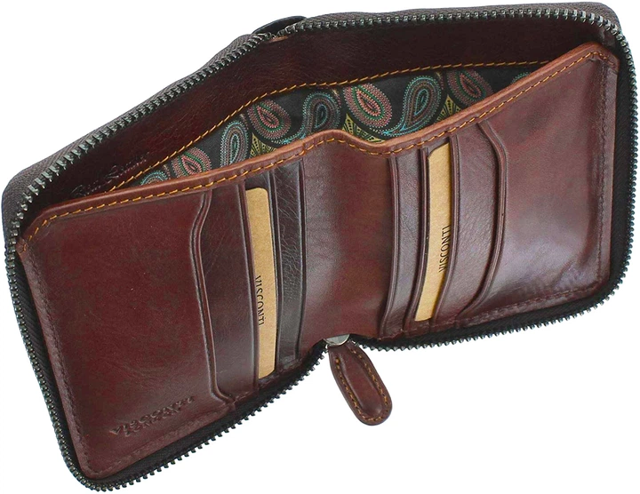 Кошелек мужской кожаный на молнии Visconti AT65 Mondello c RFID Burnish Tan - Фото 4 Кошелек мужской кожаный на молнии Visconti AT65 Mondello c RFID Burnish Tan - изображение 4