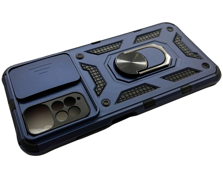 Чехол Camshield c кольцом-подставкой на Xiaomi Redmi Note 11 синий - Фото 4 Чехол Camshield c кольцом-подставкой на Xiaomi Redmi Note 11 синий - изображение 4